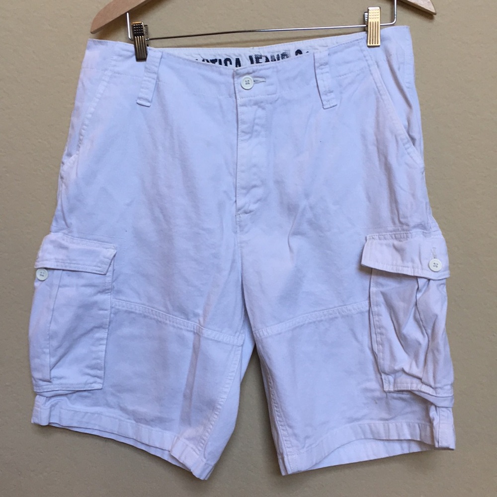 Nautica Men’s Shorts White Cargo 34